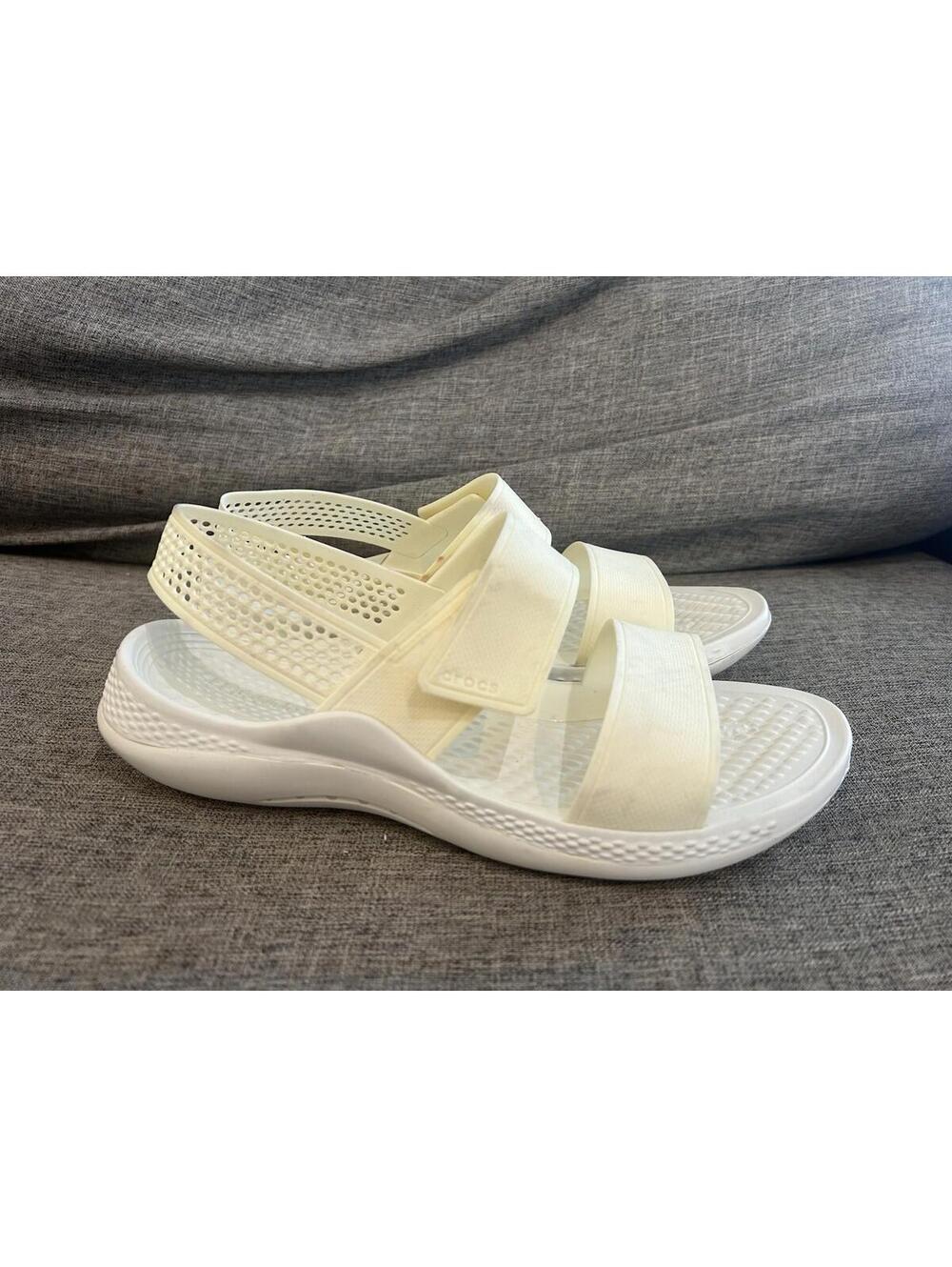 Crocs LiteRide 360 Sandals Womens Size 9 Shoes White Cream Rubber